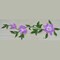 2 Pieces Lavender Lily Flower Appliques Embroidered with Green Vines & Iron-On Backing for DIY Crafts & Clothing